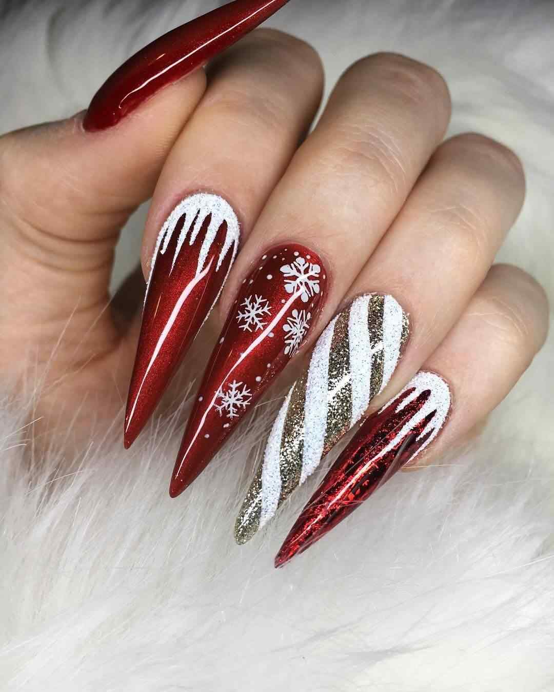 decoracion de uñas acrilicas navideñas