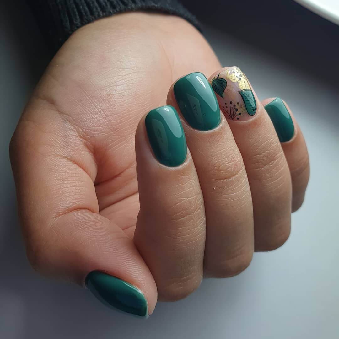 decoracion de uñas color verde