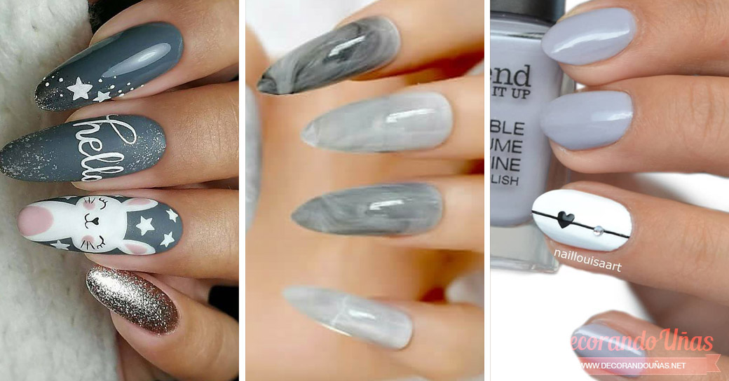 arte de uñas gris
