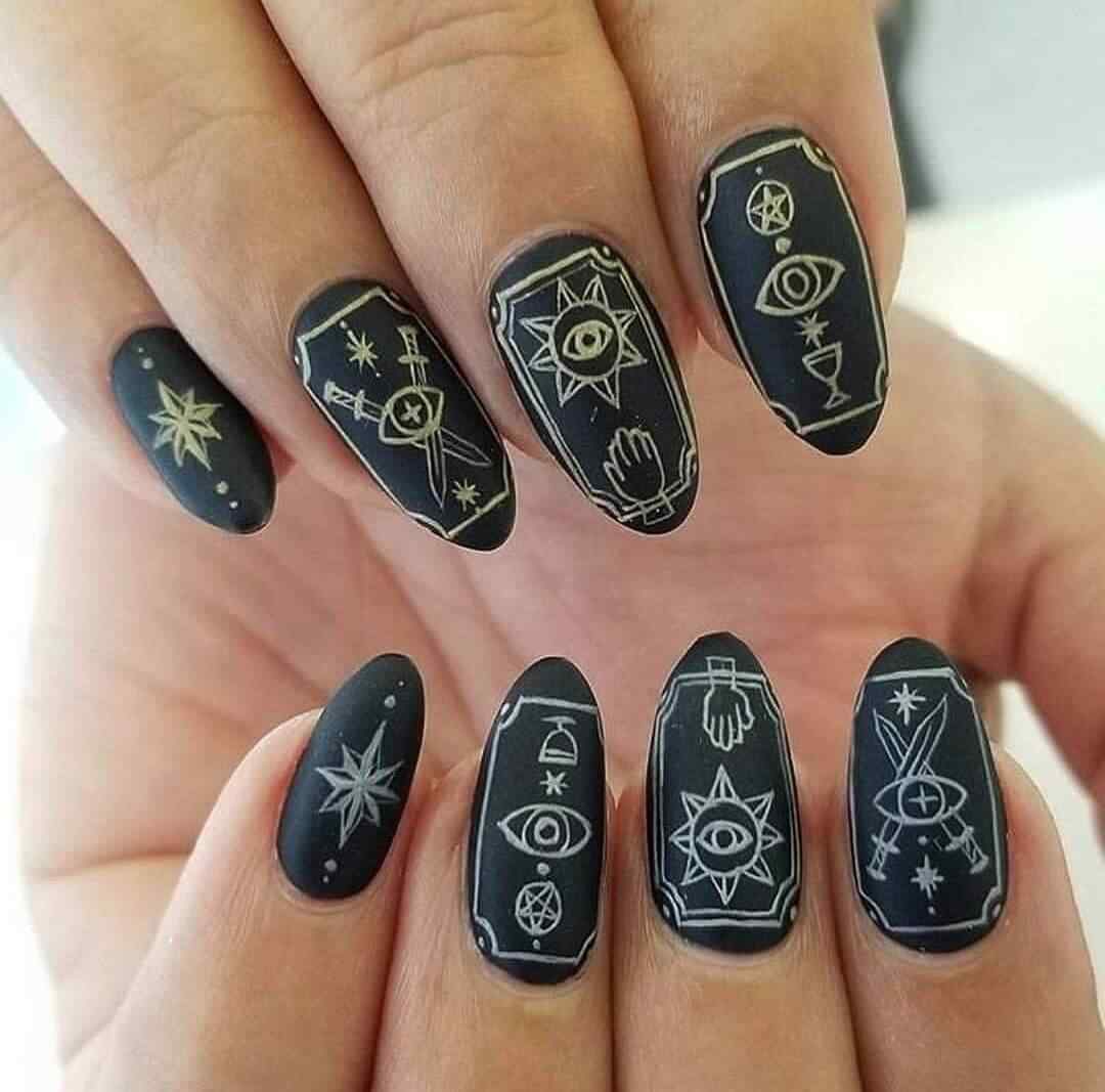 uñas brujas para halloween