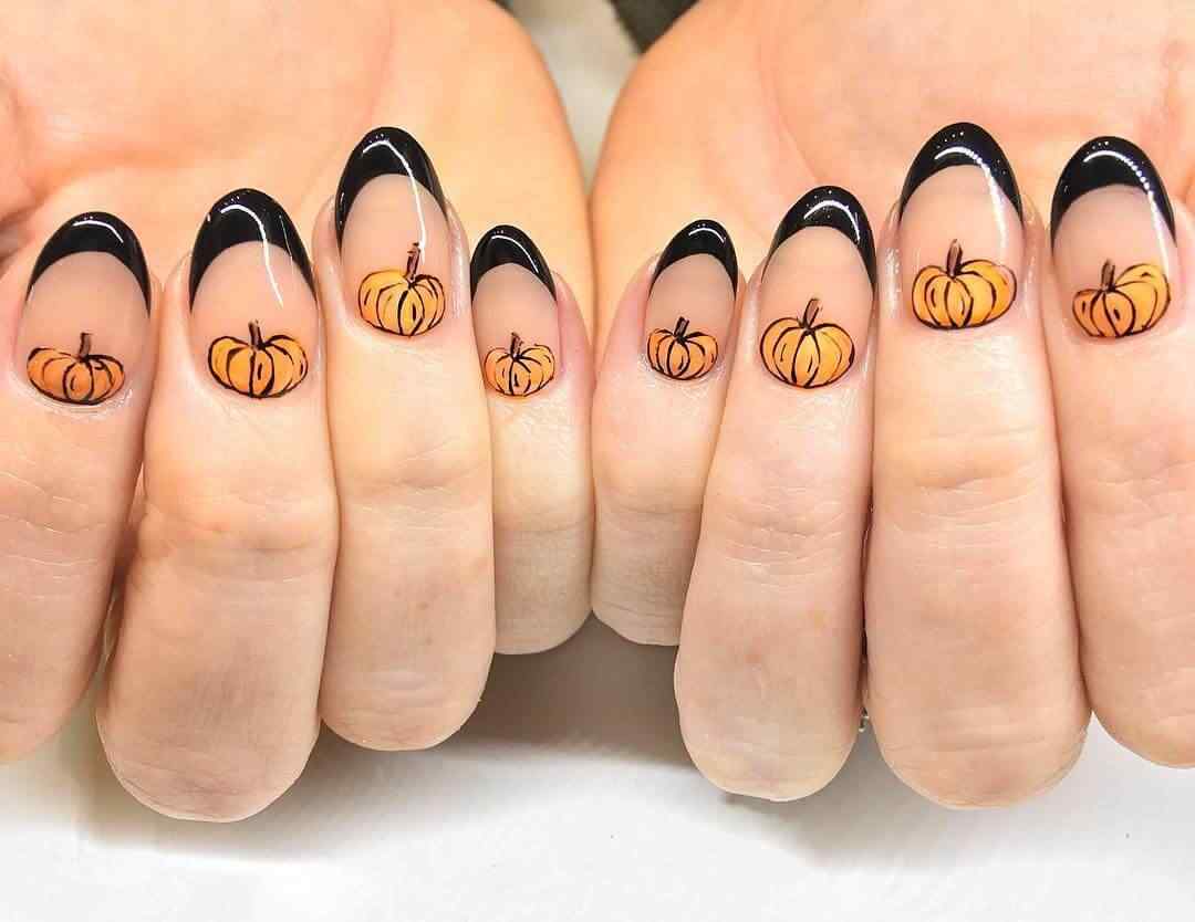 uñas calabaza halloween