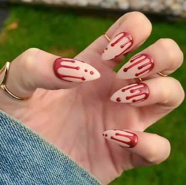 uñas con sangre para halloween