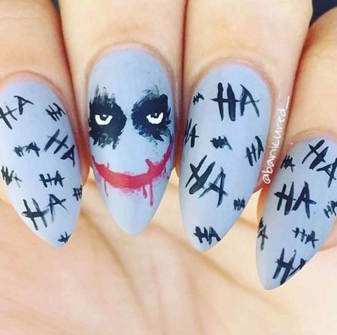 uñas de halloween guason joker