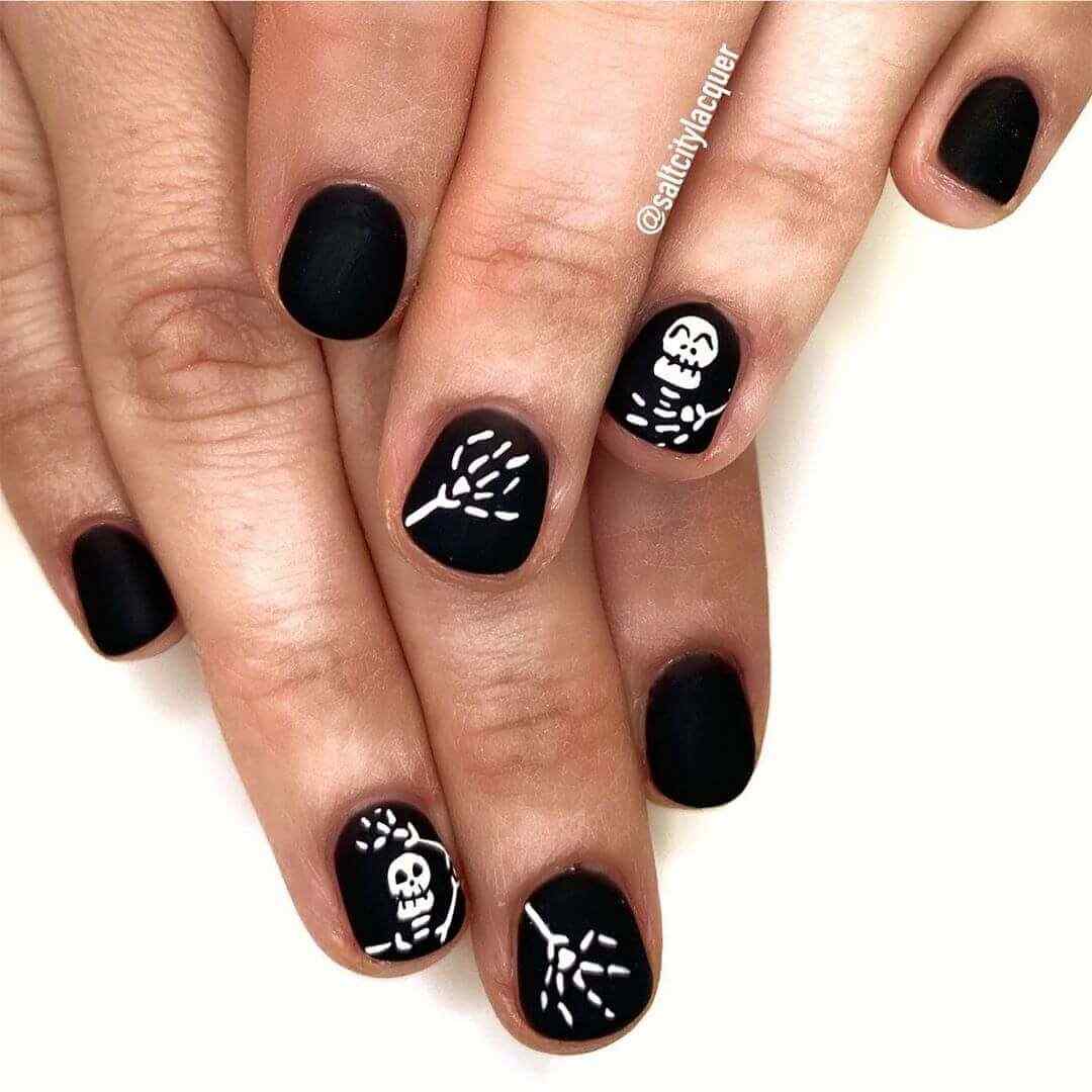 uñas esqueleto halloween