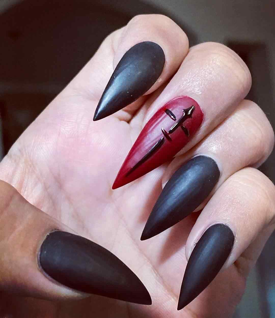 uñas mate ataud vampiro halloween