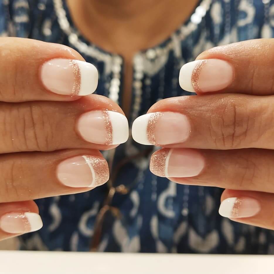 uñas francesas blancas